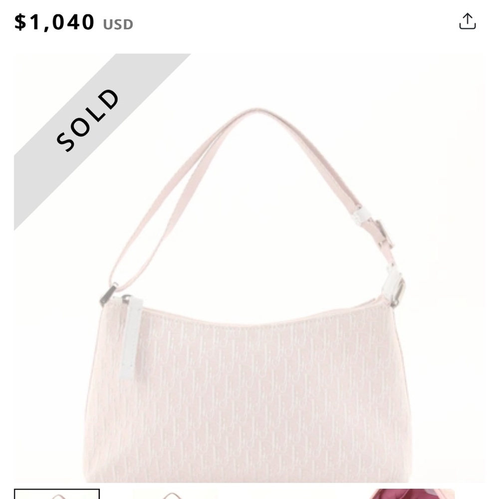 Vintage Pink Christian Dior Diorissimo Trotter Pochette Shoulder Bag